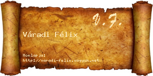 Váradi Félix névjegykártya